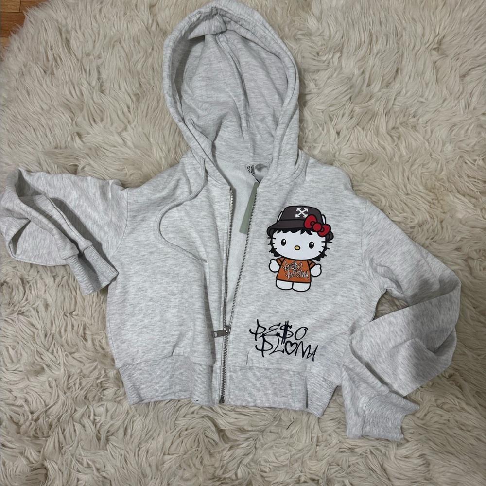 Hello Kitty Peso Pluma cropped hoodie